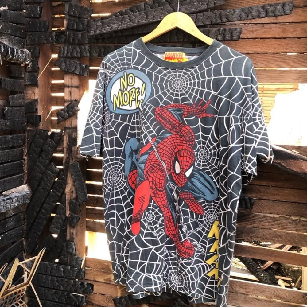 Marvel Spider-Man All Over Print Aop Size Large Vintage marvel